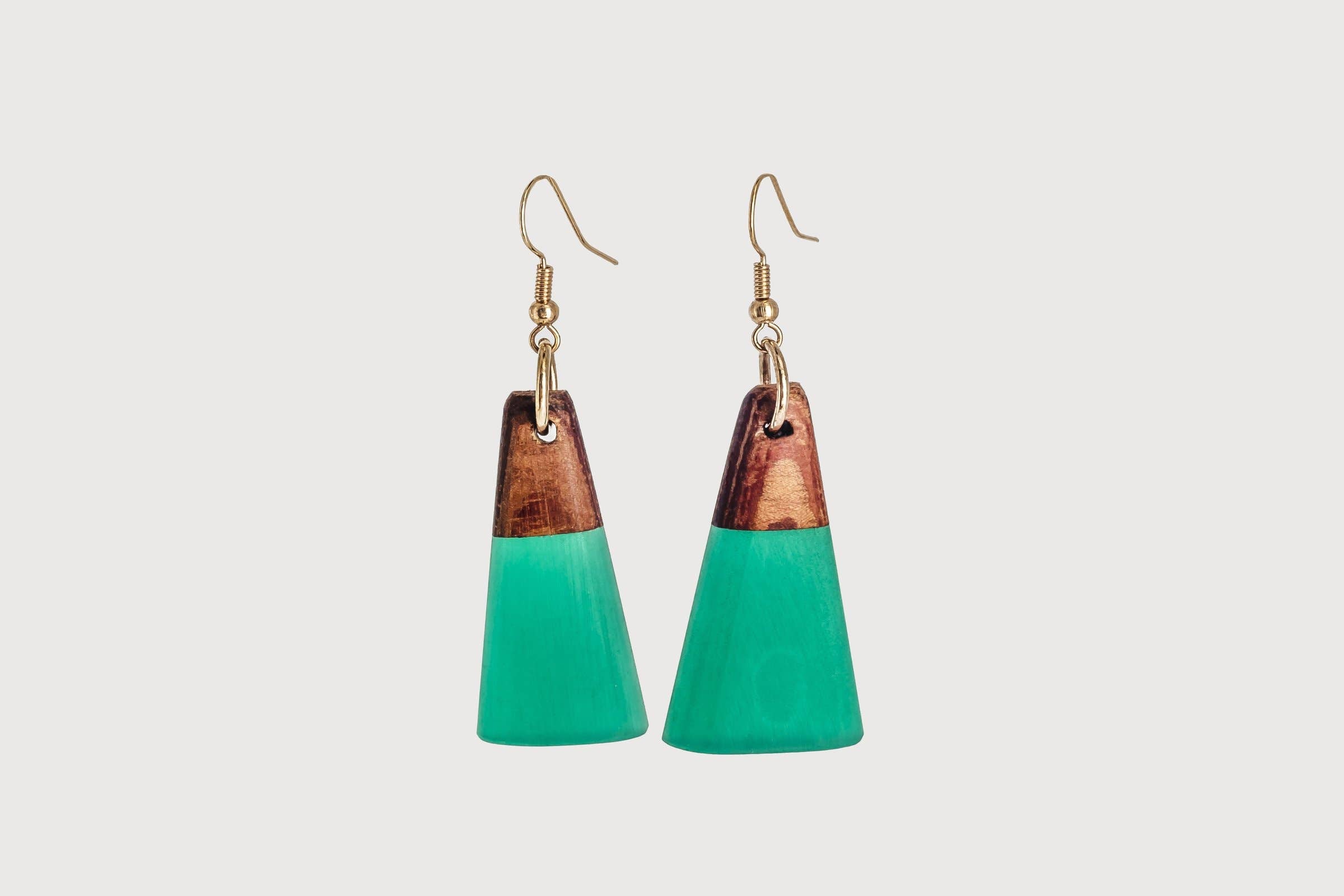 Jade Wooden & Resin Earrings