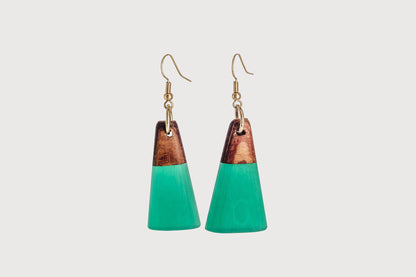 Jade Wooden & Resin Earrings