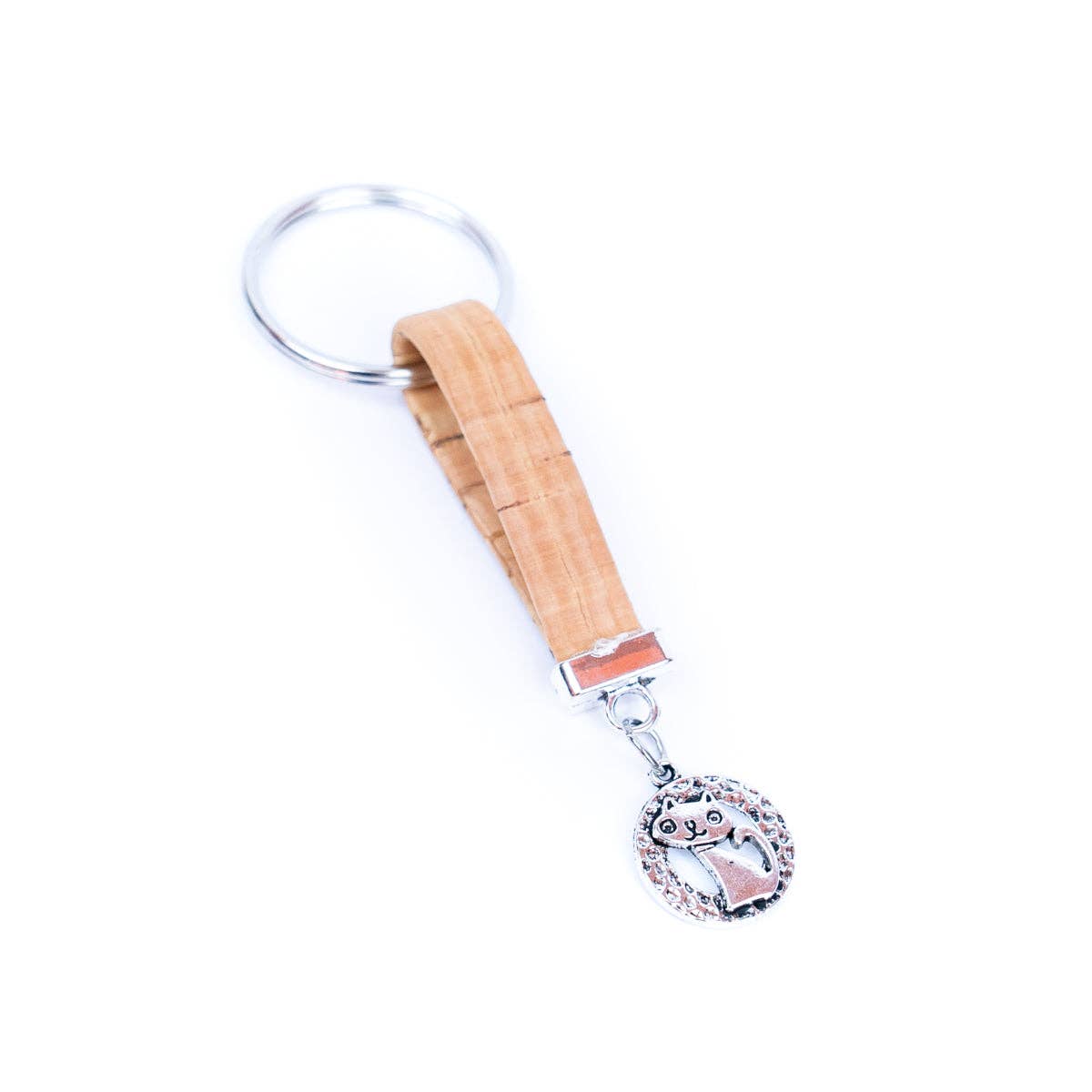 Kitten Pendant & colored Cork handmade keychains