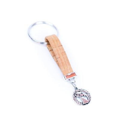Kitten Pendant & colored Cork handmade keychains