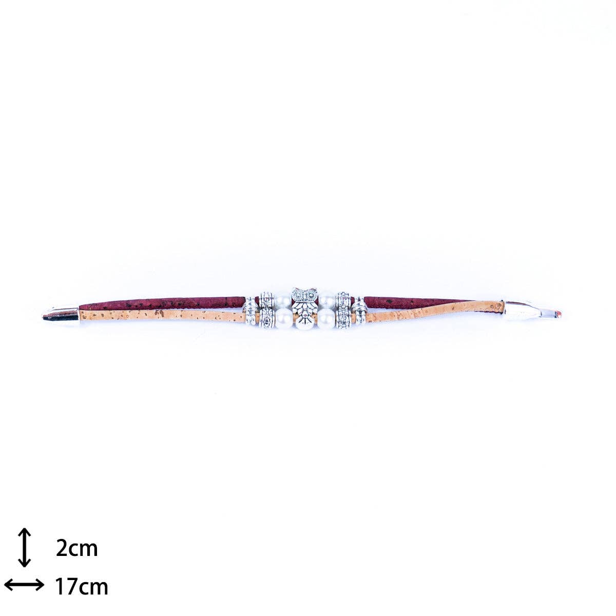 Owl & colorful Cork  handmade bracelet