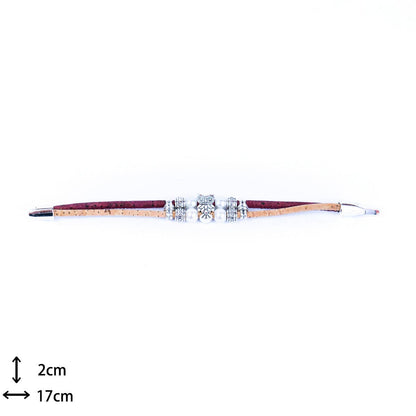 Owl & colorful Cork  handmade bracelet