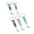 Dog Pendant & Colored cork Handmade Keychain