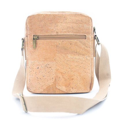 Natural Cork Men's Crossbody Bag Magnetic Closure