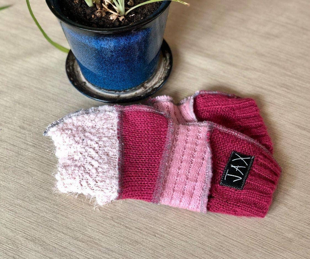 Fingerless Gloves Solid Color(s) rainbow Upcycled from sweaters