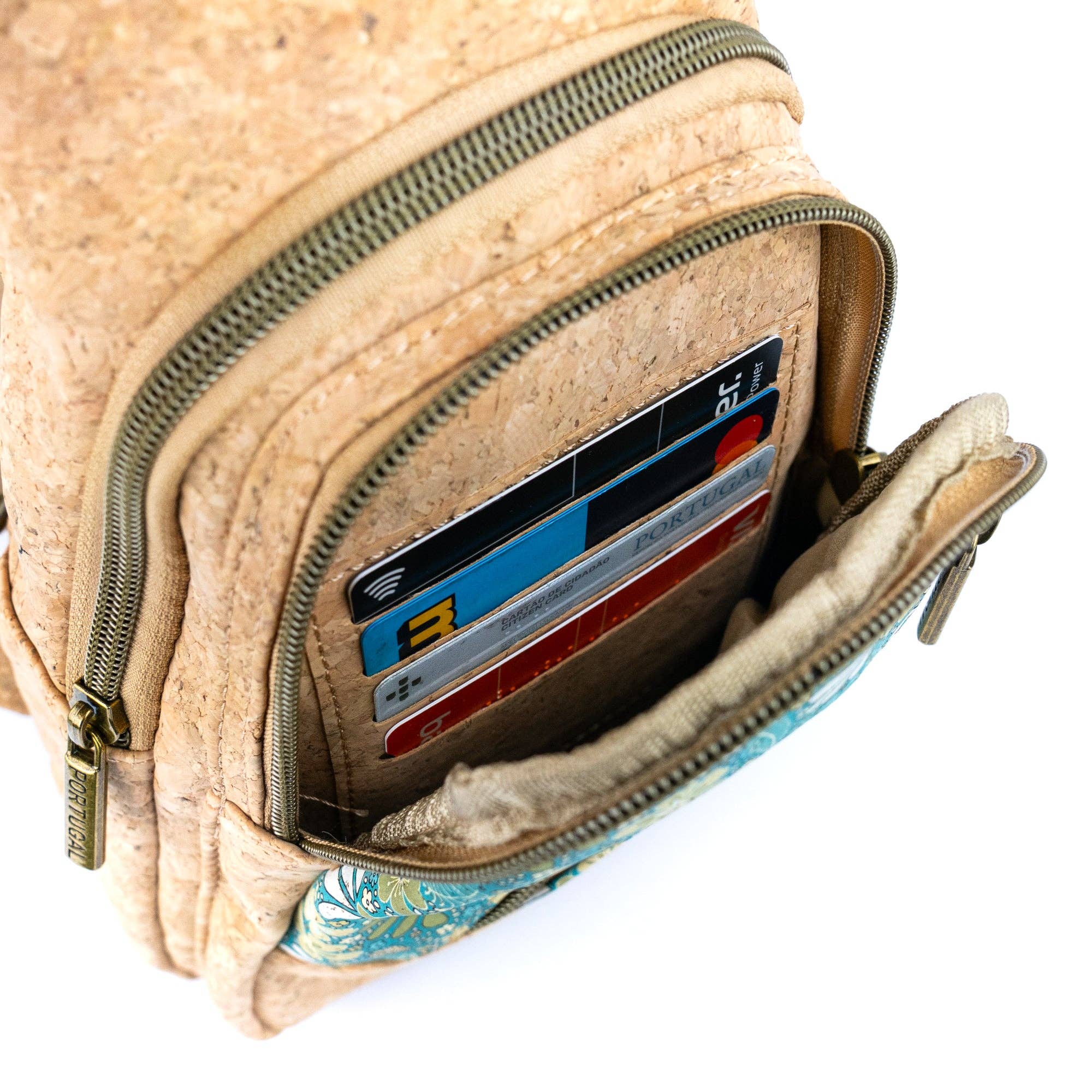 Cork Sling Bag with Printed Front Panel