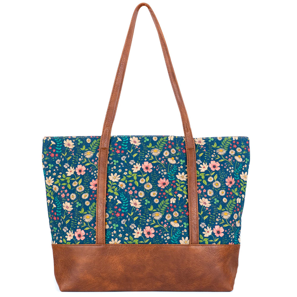Cork Tote Bag with Vegan Leather Straps