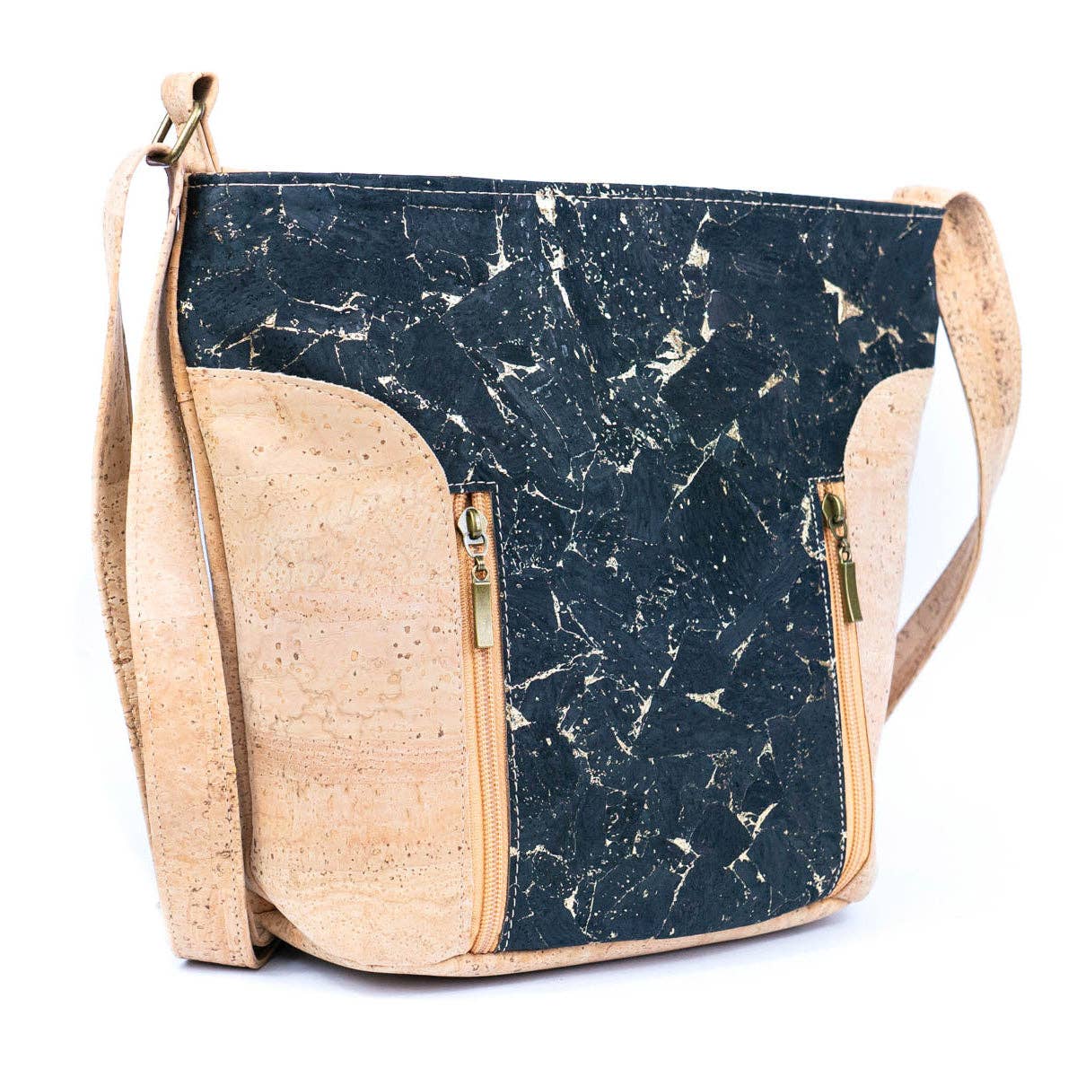 Cork Women's Crossbody Bag with Zippers