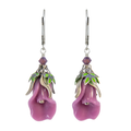 Peaceful Floral Earrings with Hand-Painted Leaves - Fairyland