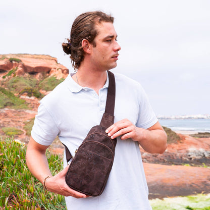 Natural Cork Brown and Black Sling Bag