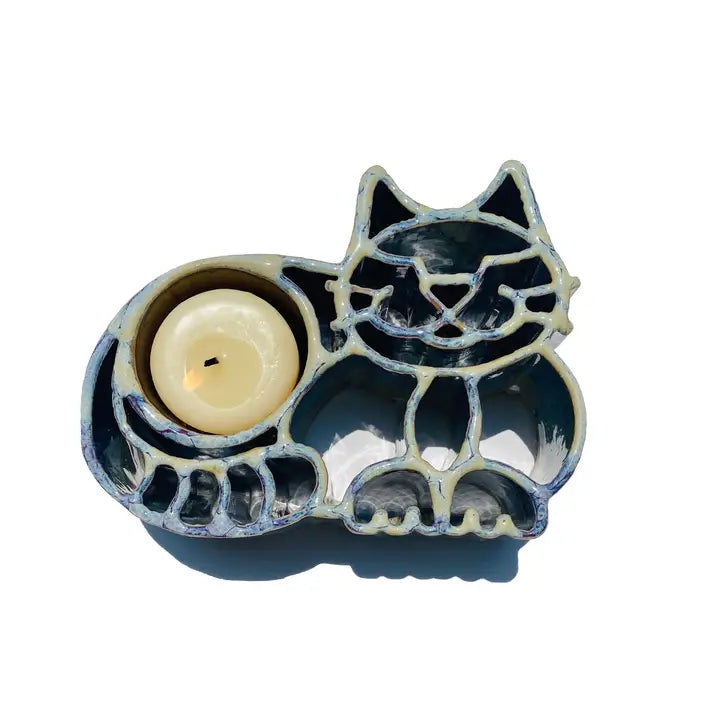 Cat CandlePot - Stoneware Bay Pottery