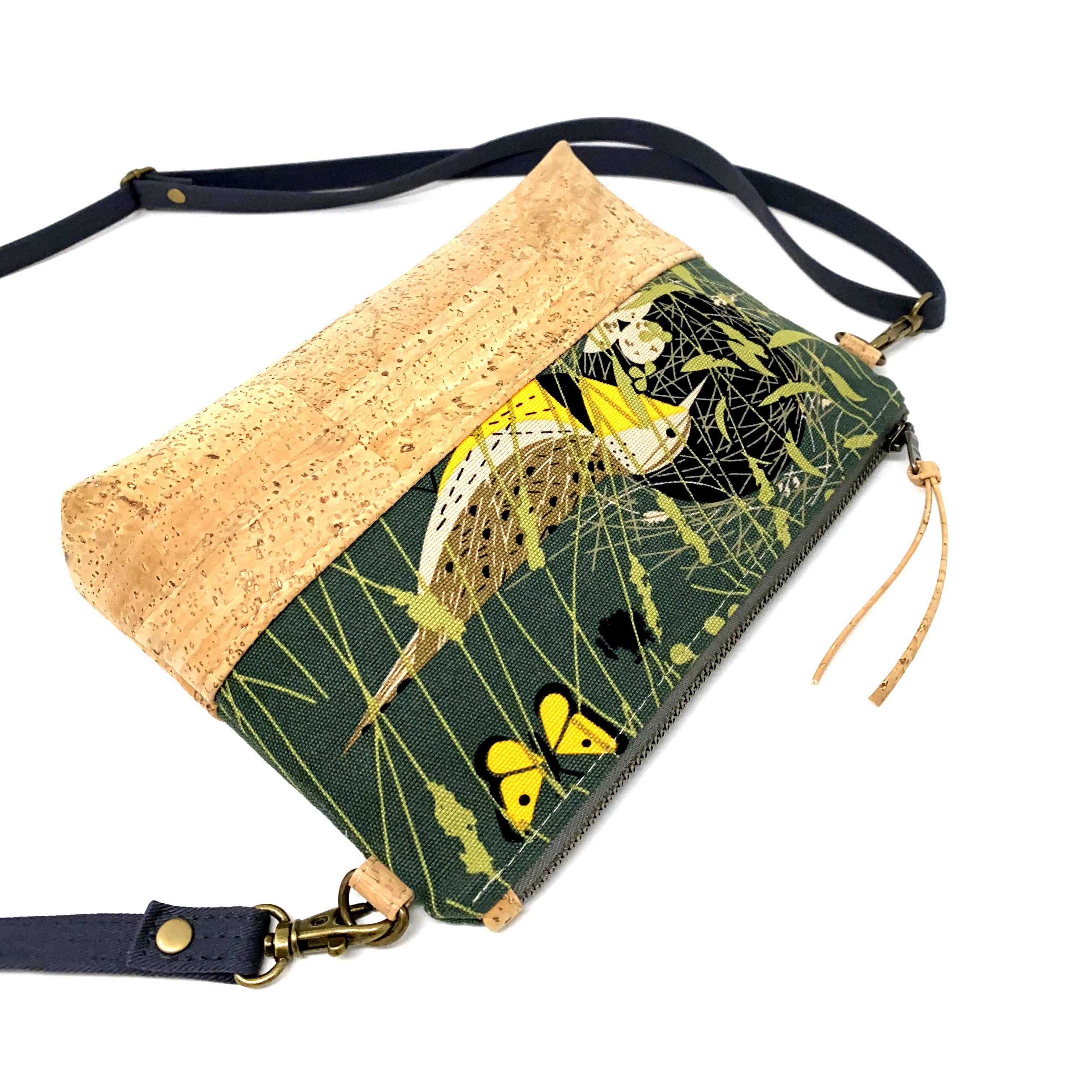 Eastern Meadowlark Organic Cotton & Cork Crossbody