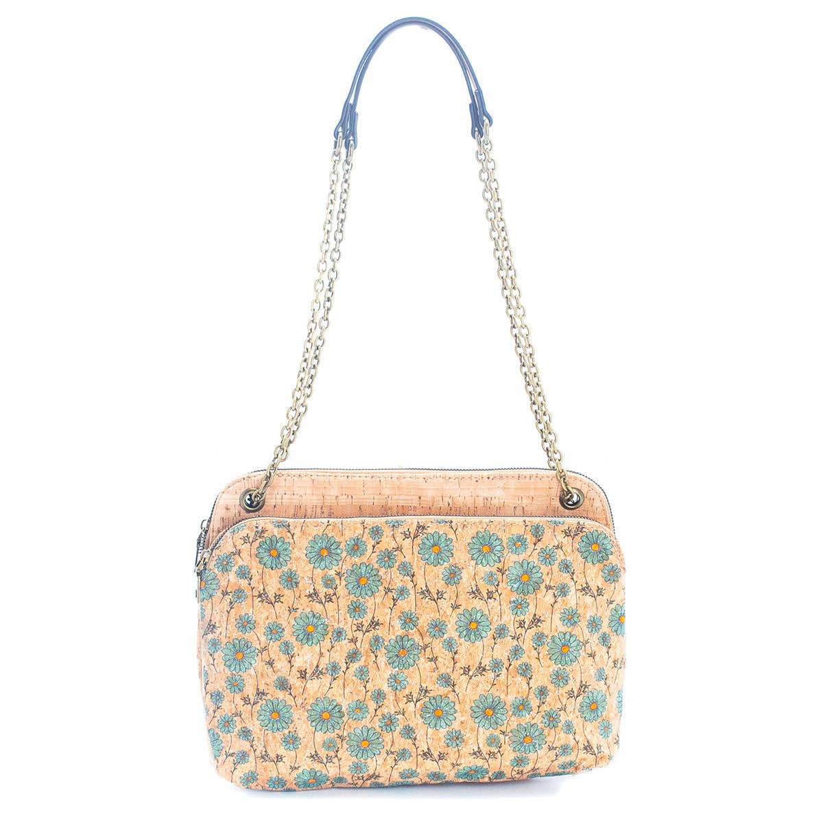 Messenger Patterned Natural Cork bag