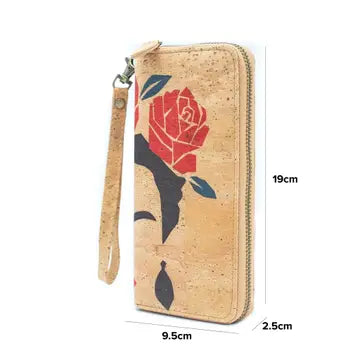 Frida Kahlo Art Cork Zipper Wallet