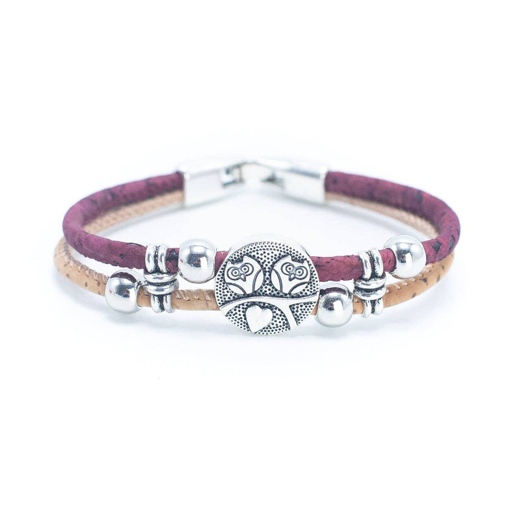 Rose Bead & Colorful Cork Bracelet