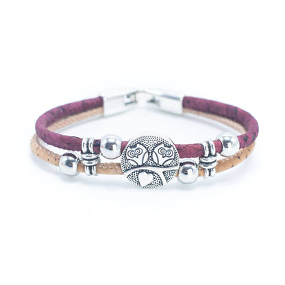 Rose Bead & Colorful Cork Bracelet