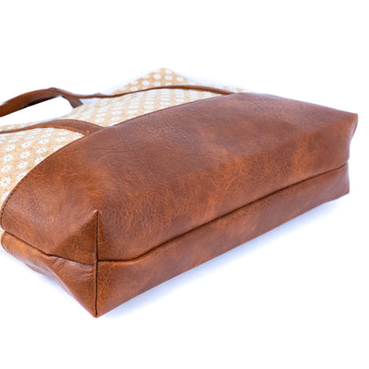 Cork Tote Bag with Vegan Leather Straps