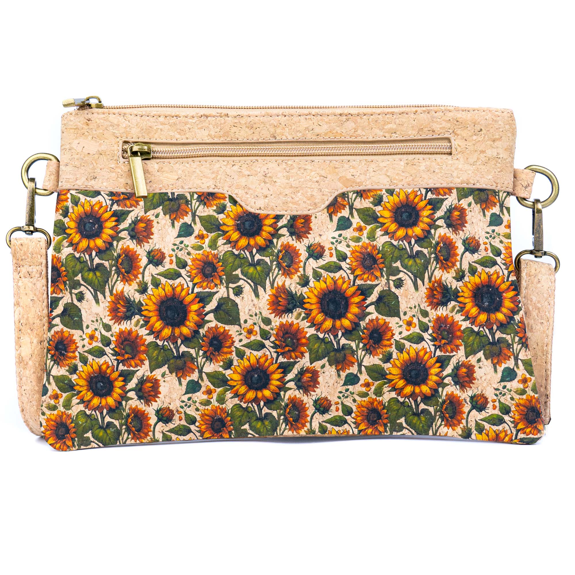 Printed Natural Cork Crossbody Bag & Clutch