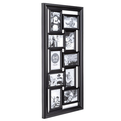 4 x 6 Collage Frame: 10 Photo, Black, 16 x 32.5 inches