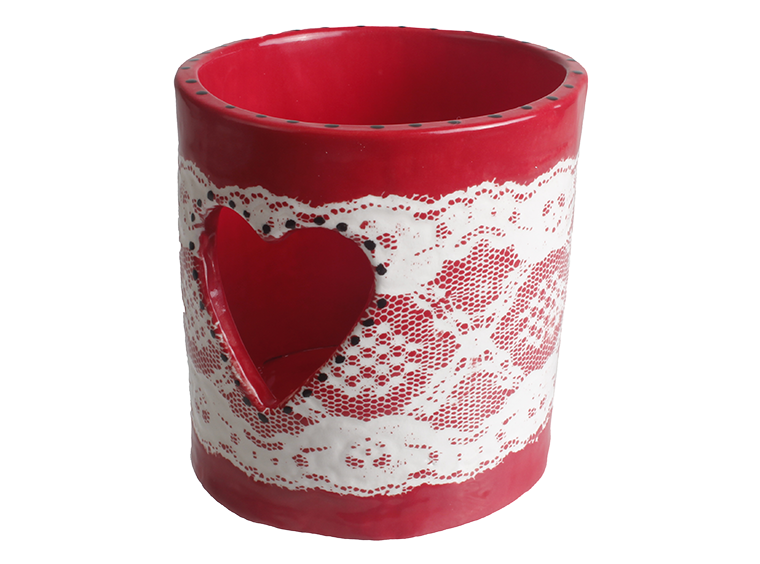 Heart Candle Holder Bisqueware