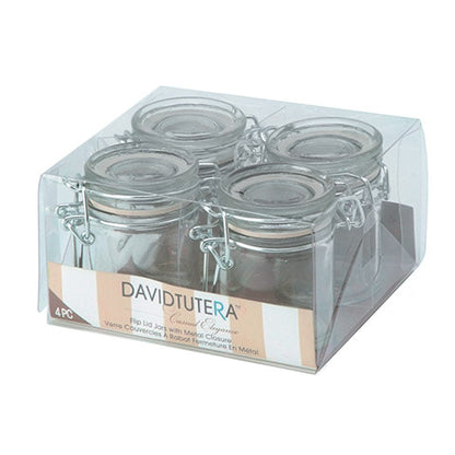 David Tutera™ 2.5 inch Flip Lid Glass Jars, 4 pack