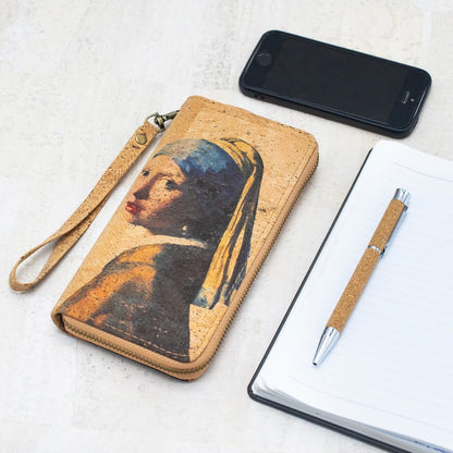 The girl with a pearl earring Cork Zipper Wallet