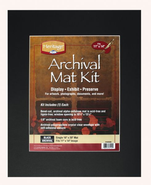 Heritage Arts Archival Single Mat Black 16x20