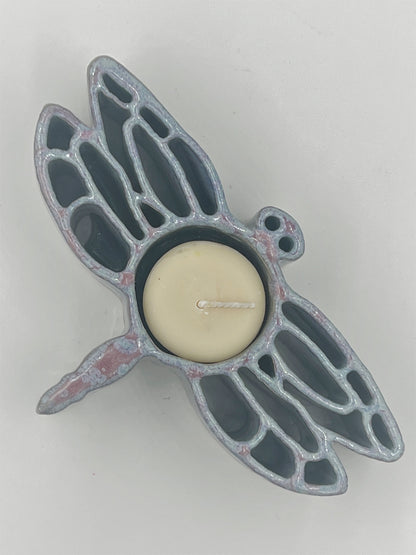 Dragonfly CandlePot - Stoneware Bay Pottery