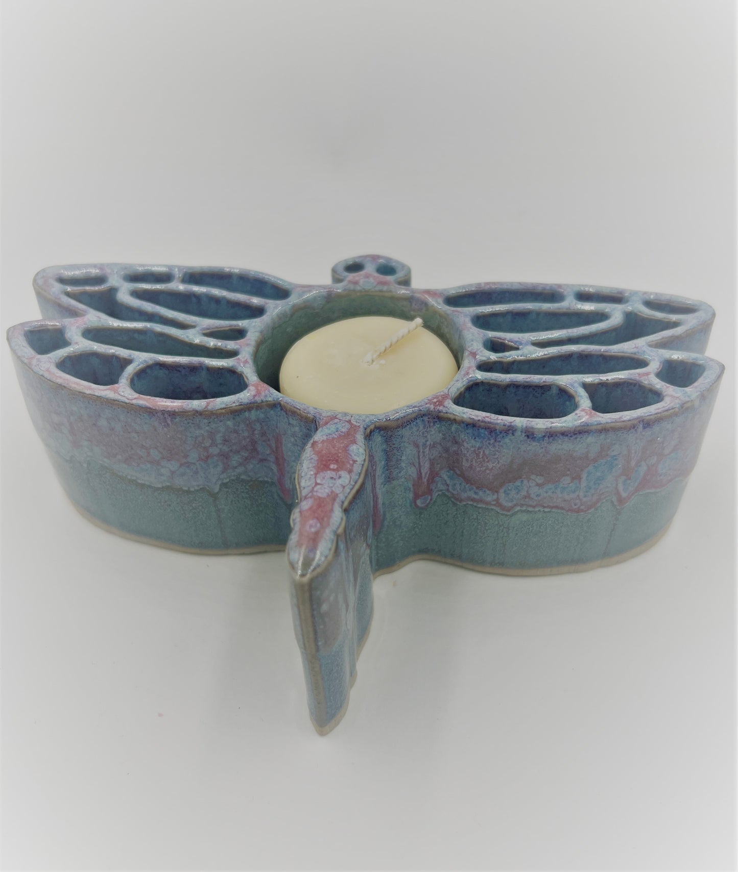 Dragonfly CandlePot - Stoneware Bay Pottery