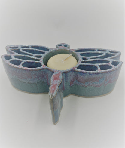 Dragonfly CandlePot - Stoneware Bay Pottery