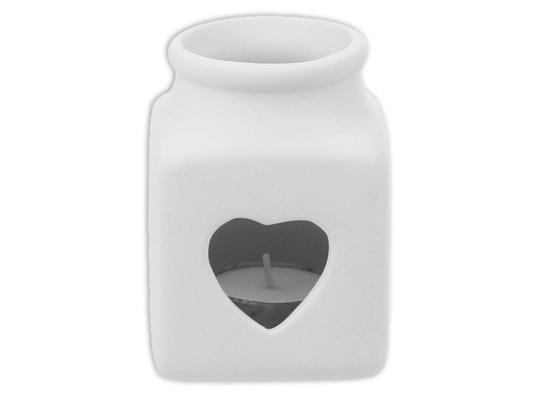 Heart Tea Light Votive Bisqueware