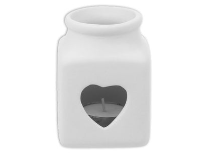 Heart Tea Light Votive Bisqueware