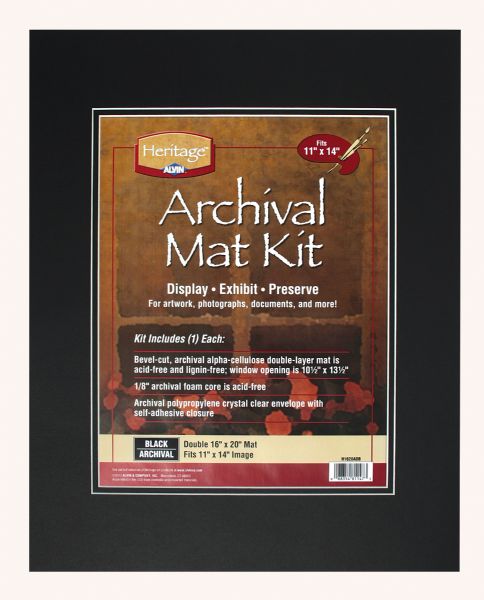 Heritage Arts Archival Double Mat Black 16x20