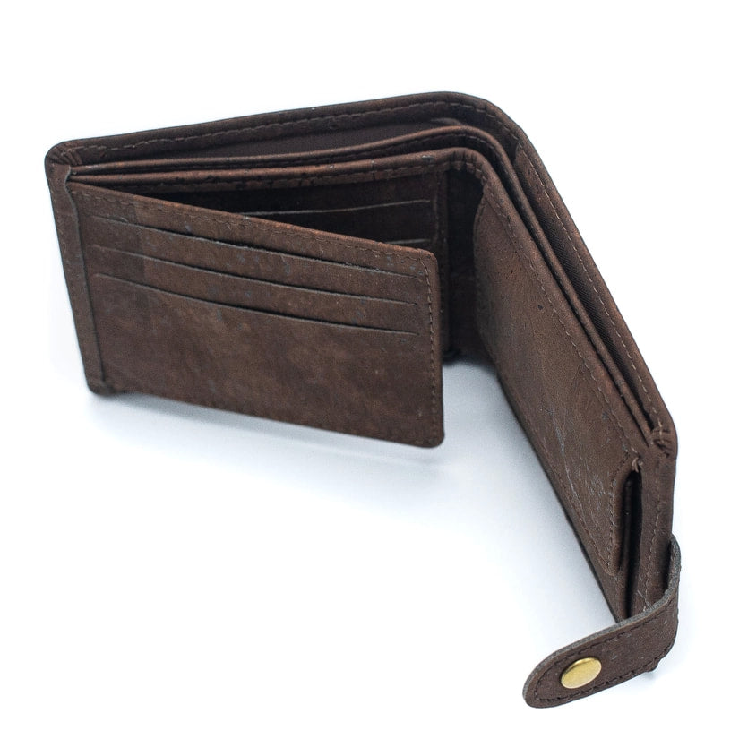 Men cork Wallet with Snap Button