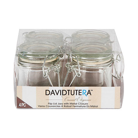 David Tutera™ 2.5 inch Flip Lid Glass Jars, 4 pack