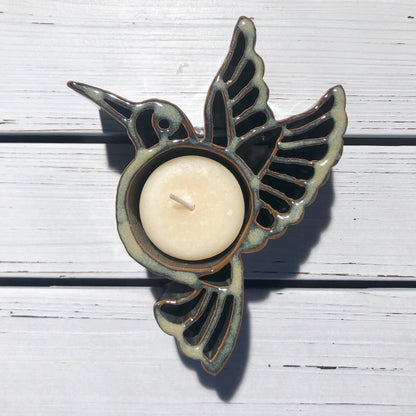 Hummingbird CandlePot - Stoneware Bay Pottery