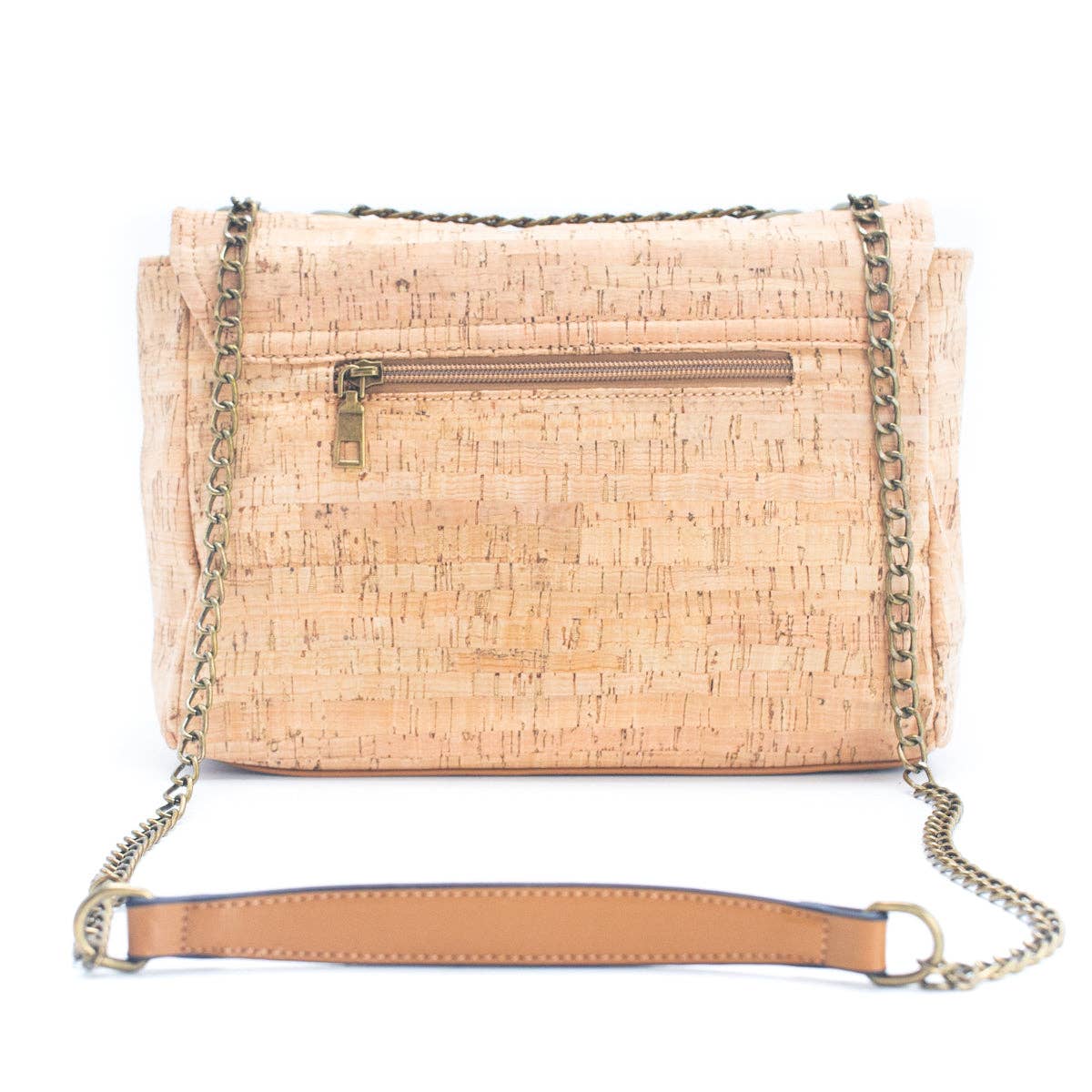 Natural Cork printed pattern messenger bag