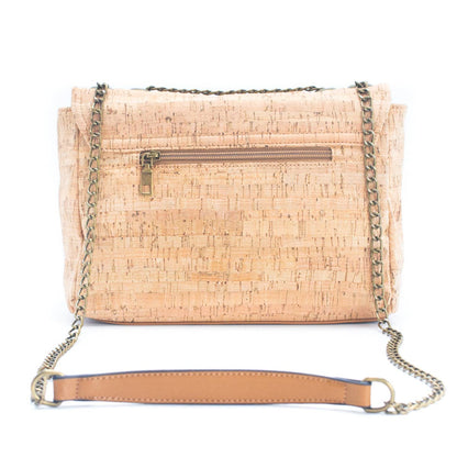 Natural Cork printed pattern messenger bag