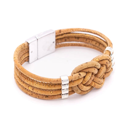 Braided Cork Bracelet With Magnet Clasp