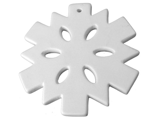 Flat Snowflake Ornament Bisqueware