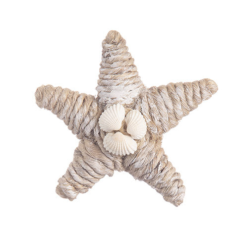 Decorative Jute & Seashell Starfish: 5.5 inches