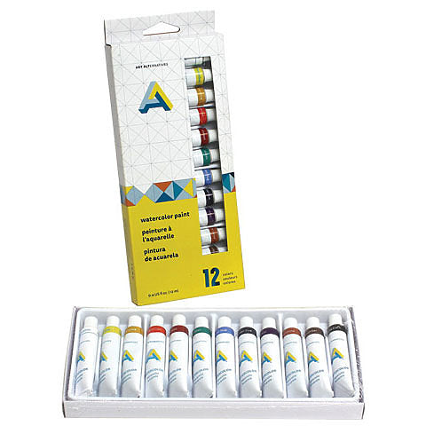 Art Alternatives Watercolor 12-Color Tube Set