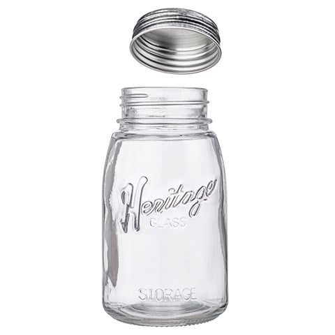 Heritage Clear Glass Mason Jar, 27 ounces