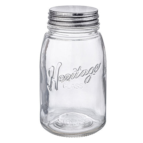 Heritage Clear Glass Mason Jar, 27 ounces