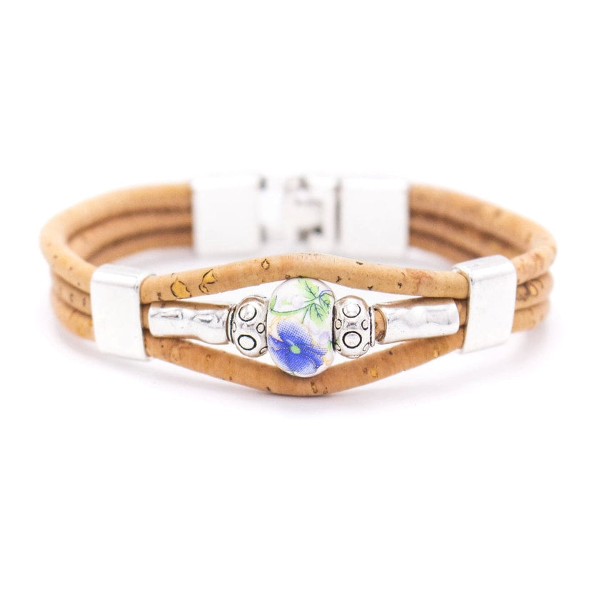 Colored Porcelain Beads Cork Bracelet