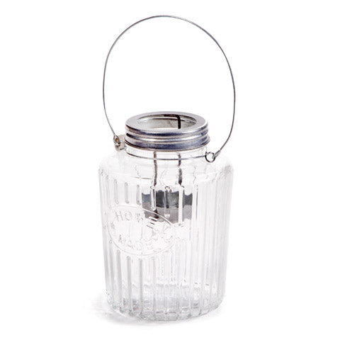 Mason Jar Tea Light Holder: Clear/Silver, 5.7 x 7.48 inches