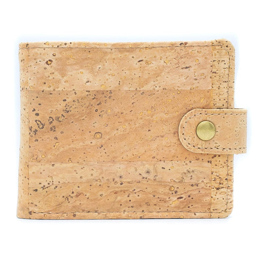 Men cork Wallet with Snap Button