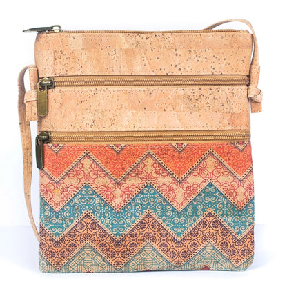 Cork  Double Zip Crossbody Bag