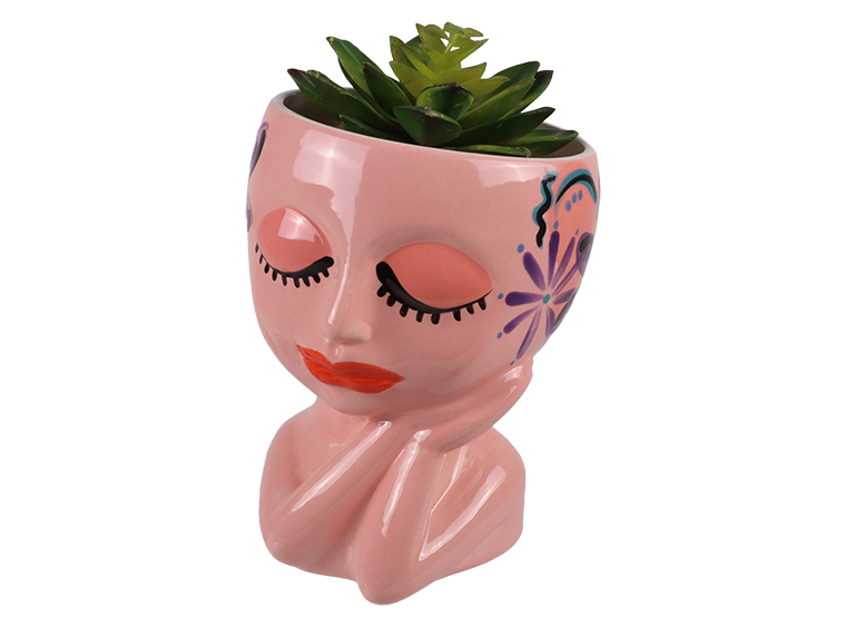 Flirty Face Planter Bisqueware