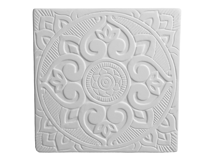 Lotus Mandala Plaque Bisqueware